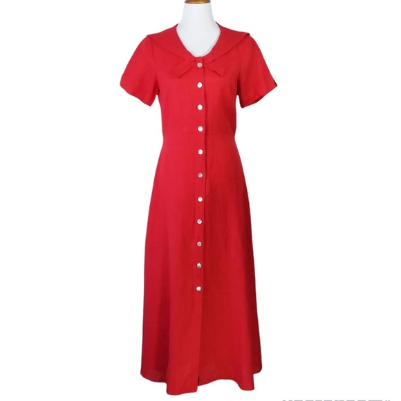 Carol Anderson Dresses Vtg 9s Carol Anderson 00 Linen Sailor Maxi
